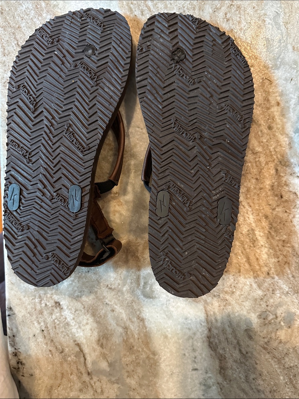 Brown Women's Leather Toe-Post Sandals - Picture 2 of 5